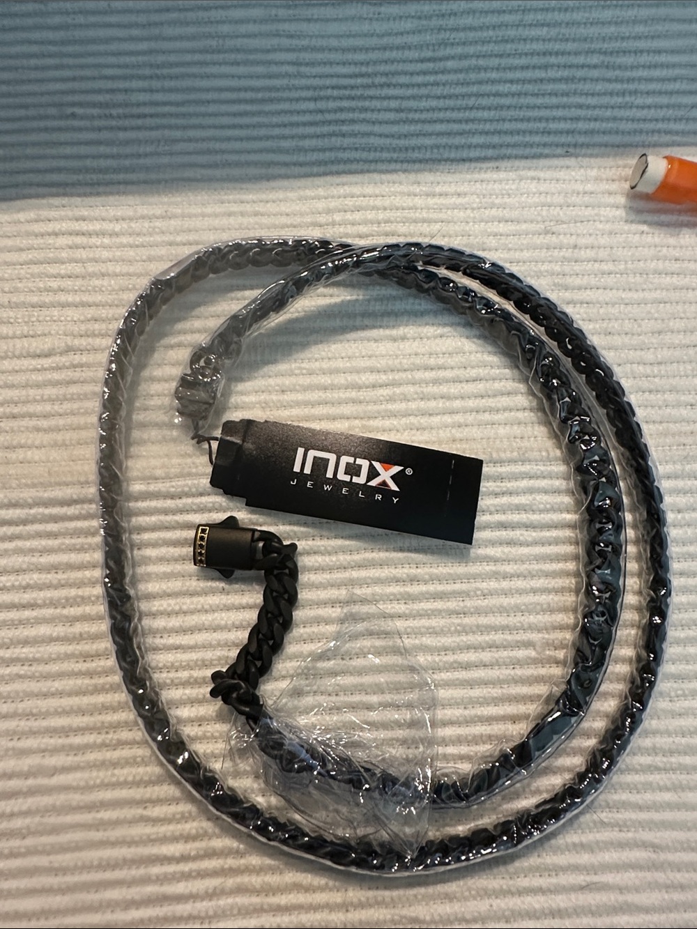 INOX Black Stainless Steel Men's Chain Necklace
